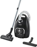 Bosch Serie 8 Classic Staubsauger mit Beutel, extra langes Kabel, waschbarer HEPA13-Filter, Schwarz