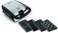Tefal Snack Collection 4-teiliges Set SW854D, Multifunktionsgerät, 4 antihaftbeschichtete Platten, spülmaschinengeeignet, für Panini, Waffeln, Sandwiches, süße Küchlein, 700W, Schwarz/Edelstahl