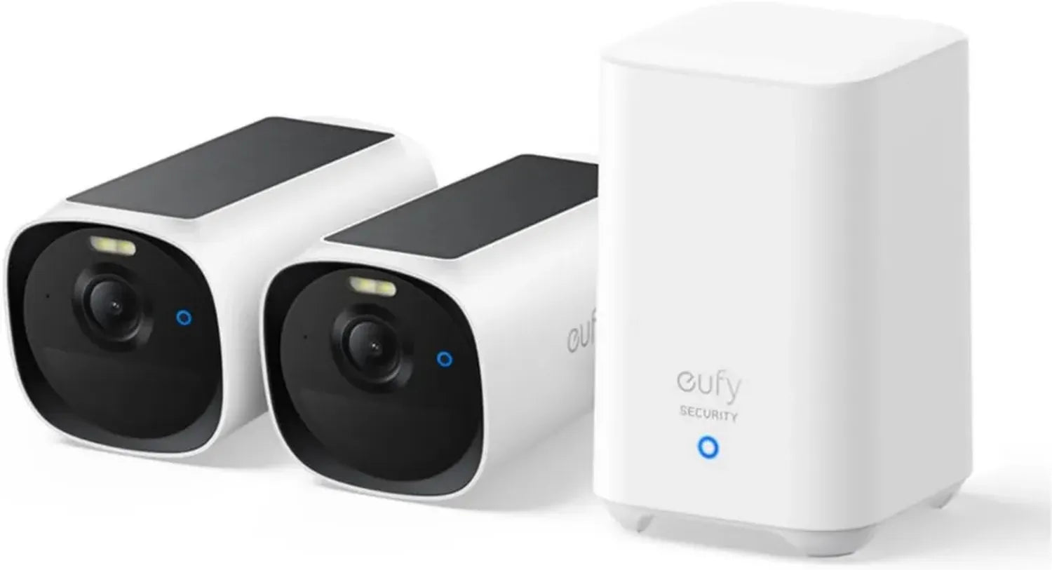 eufy Security eufyCam E40 Solar-2K-Kamera-Set mit Homebase 2, kabellos für Außenbereich, integriertes Solarpanel, MaxColor Nachtsicht, erweiterbarer Speicher, keine Abokosten