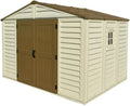 Haltbares PVC-Gartenhaus WoodBrige Plus, 325 x 240 cm, Beige/Braun