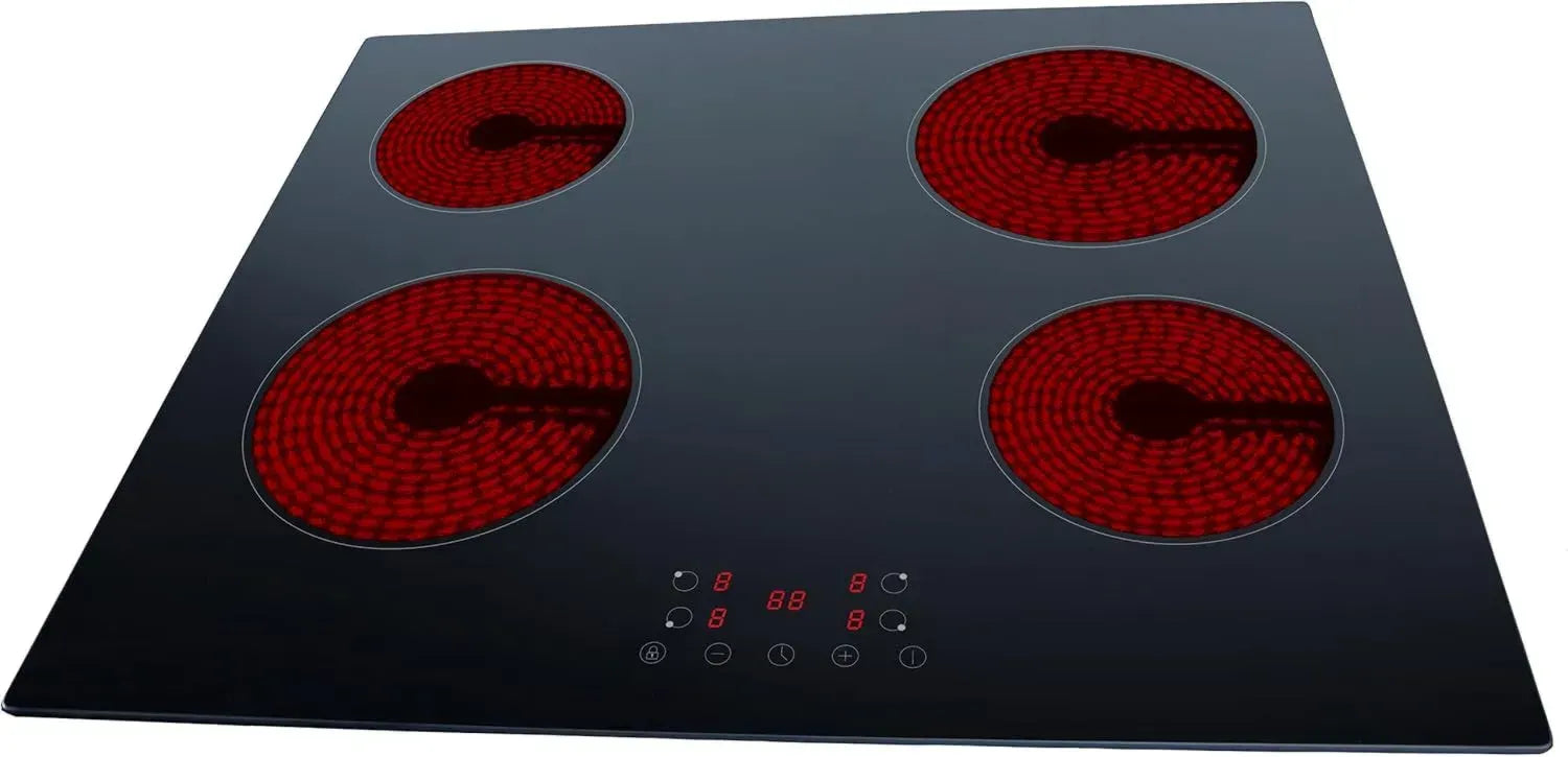 Autarkes Glaskeramik-Kochfeld 60cm mit Touchsteuerung und Timer, schwarz