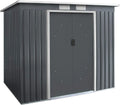 Geräumiger Geräteschuppen aus Metall mit Fundament, 213x130x173 cm, Anthrazit