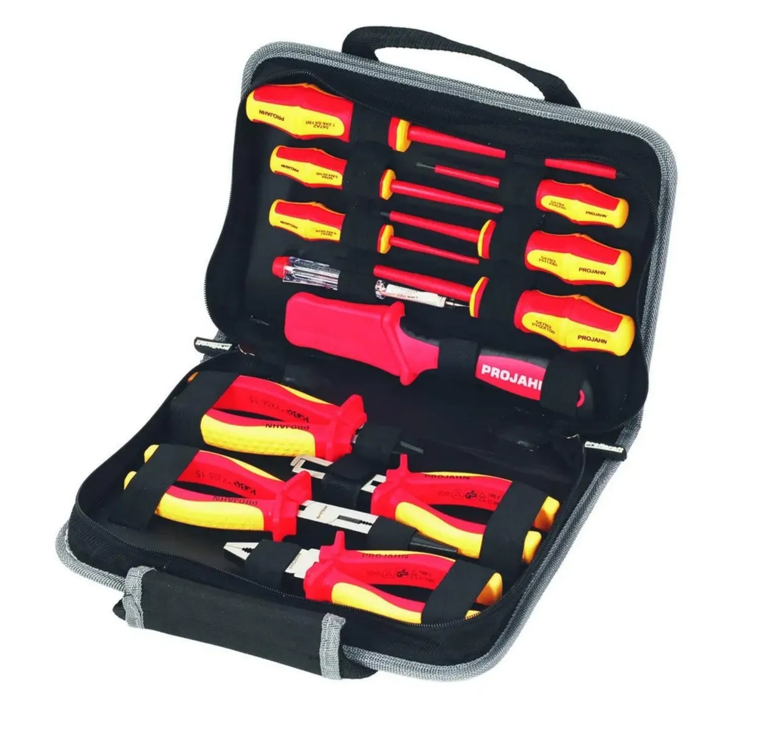 Projahn 8687 VDE Werkzeugset 1/4' mit Tasche, 12-teilig, Ergonomisch und Zertifiziert für Profis