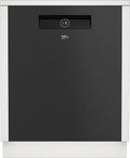 Beko BDDN38440DD 60 cm teilintegrierter Geschirrspüler, für 14 Gedecke, 3 Spülebenen, Hygiene- und Schnellprogramme, SteamGloss Trocknung, Dunkel Inox